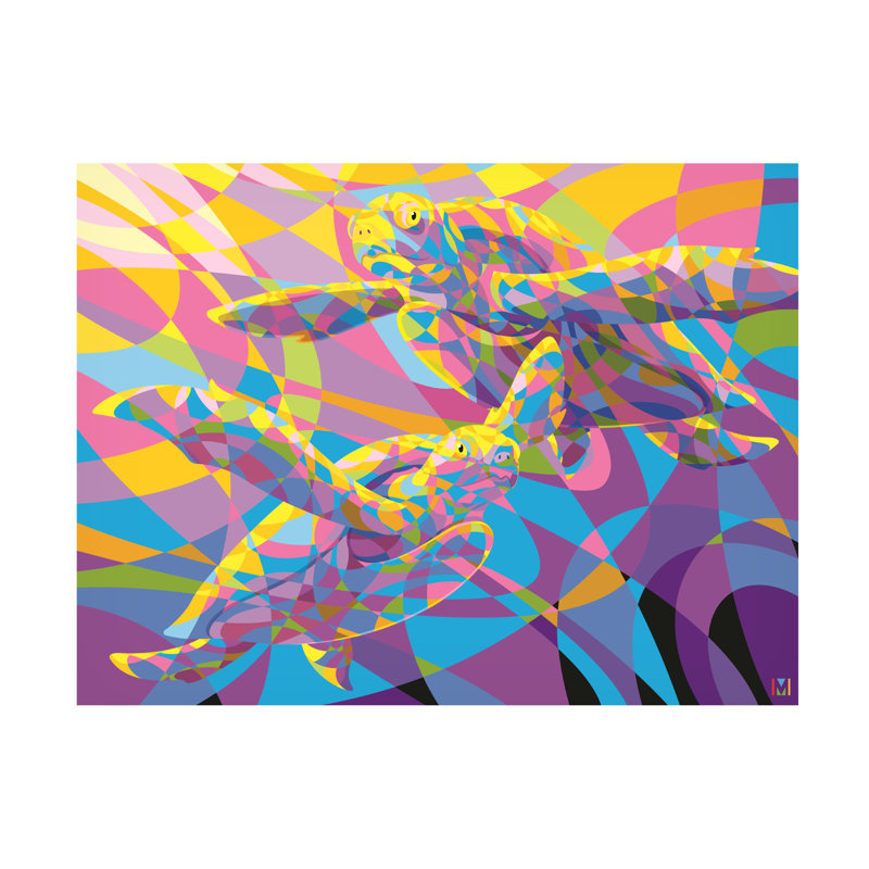 Art abstrait sur toile, Michael David, H 18 po x l 24 po