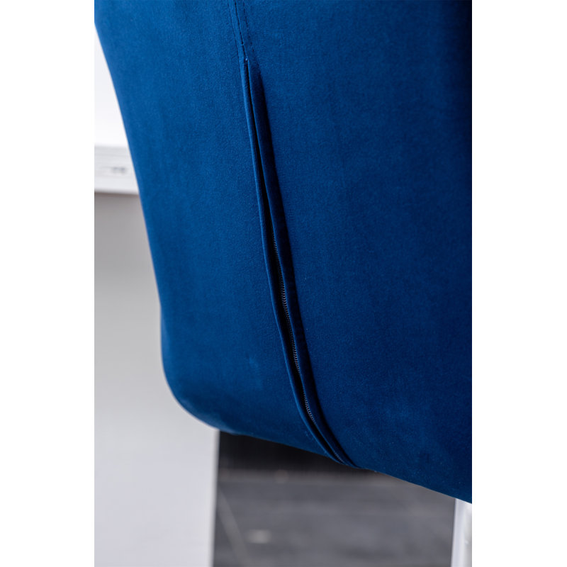 Tabouret de bar Breni Velvet Diamond, Bleu