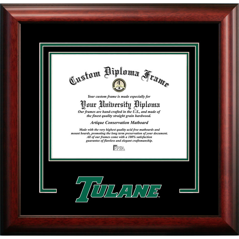 Cadre de diplôme d’esprit d’eau tulane green wave NCAA