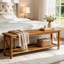 Banc d'entrée en bois massif de 160 cm (63 po), banc de rangement pour chaussures de style champêtre avec 4 pieds robustes pour l'entrée