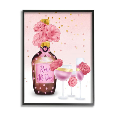 " Rose All Day Quote With Pink Polka Dot Details " by Ziwei Li