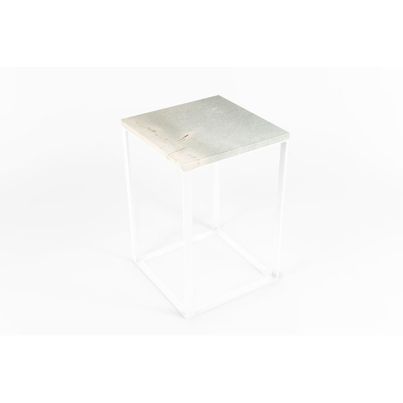 Abdul-Mateen Frame End Table, White