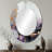 Bold Circles And Marble Fusion II - Abstract Oval Decorative Mirror On Metal-605939804