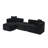 114" Cloud Sectional Couch with L-Shape Chaise, Modular Sofa with Movable Ottoman, Upholstered Couches for Living Room Bedroom, No Assembly Required, Black-2143239536