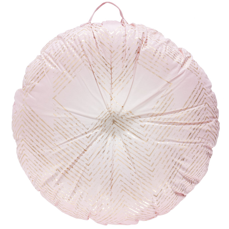 Pink Tufted Geometric Euro Decorative Floor Pillow