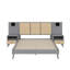 Structure de lit grand en bois massif avec 2 tables de chevet-106754903