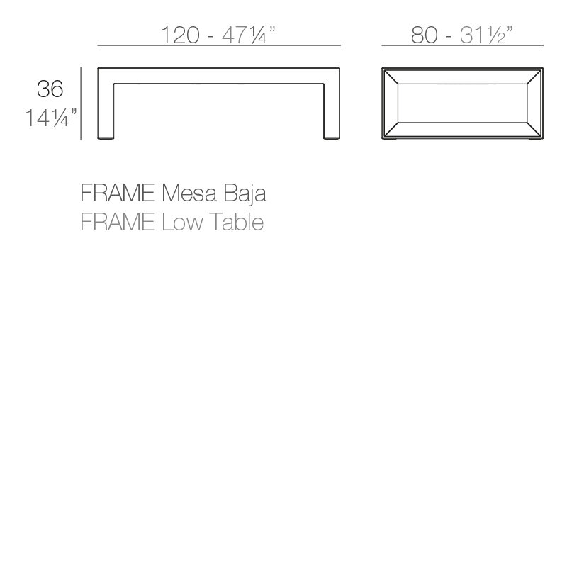 Table basse Frame, Noir, L 31,5 po x L 47,25 po x H 14,25 po