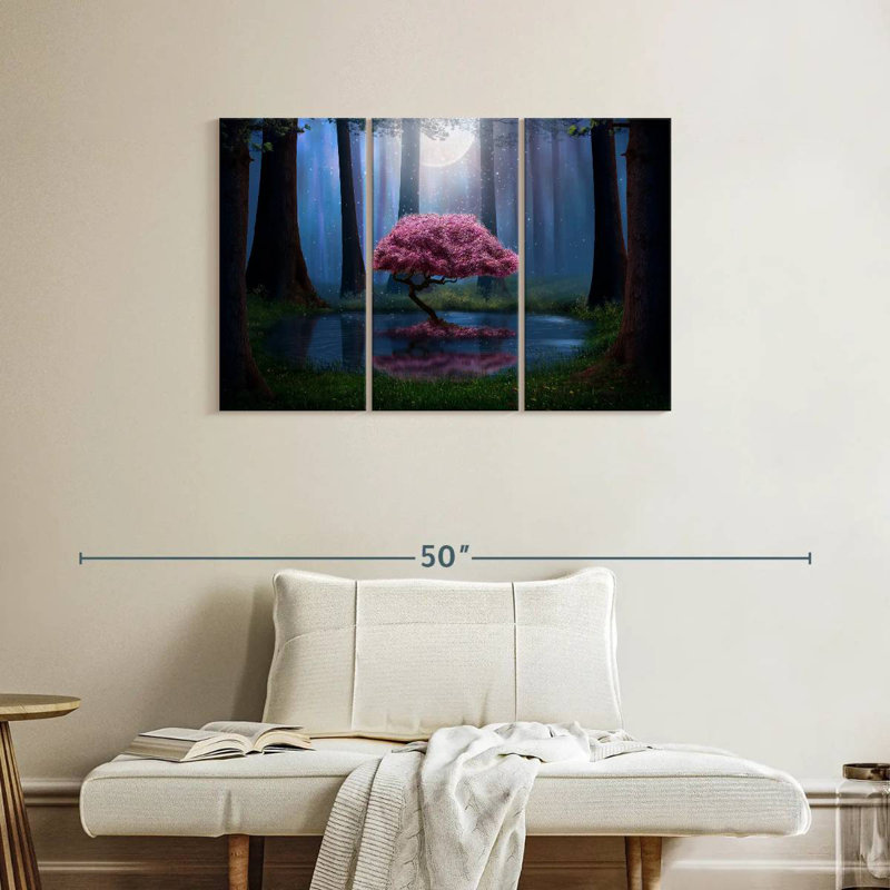 Kelan Enchanted Pink Tree, 24" H x 38" W