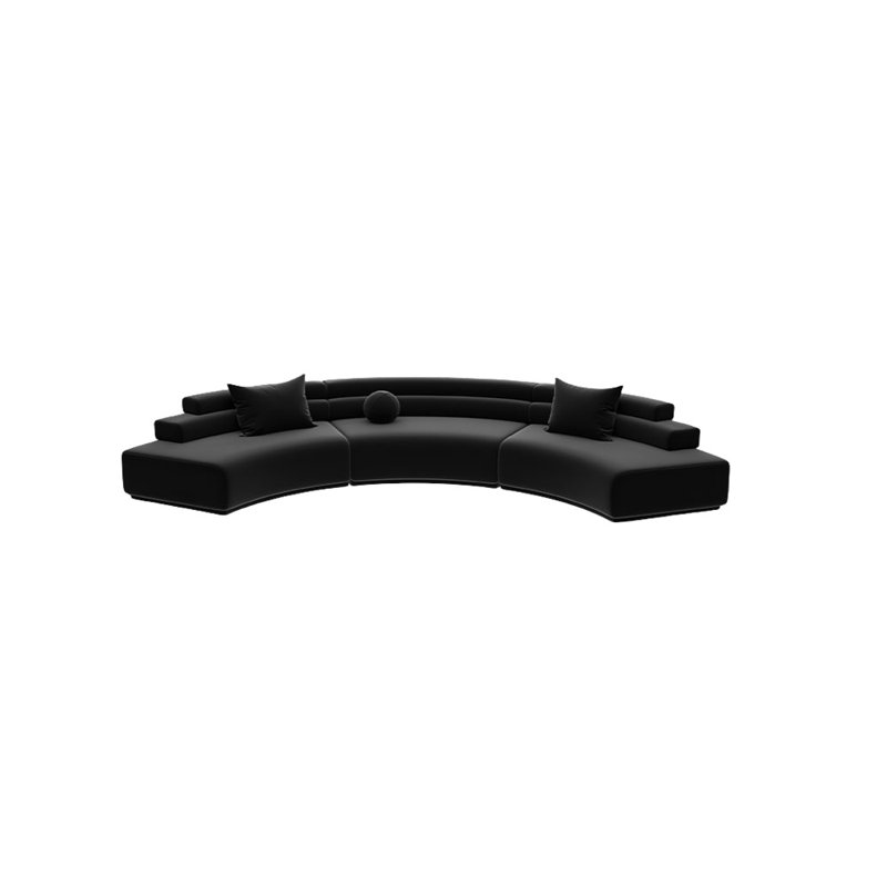 Combinaison de canapé d'angle semi-circulaire, H 24,4 po x l 141,73 po x P 29,53 po