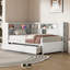 Lit de jour en bois avec tablettes de rangement, USB et lit gigogne-2012903504