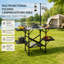 Table de cuisine de camping pliante avec plateau résistant à la chaleur et lampadaire