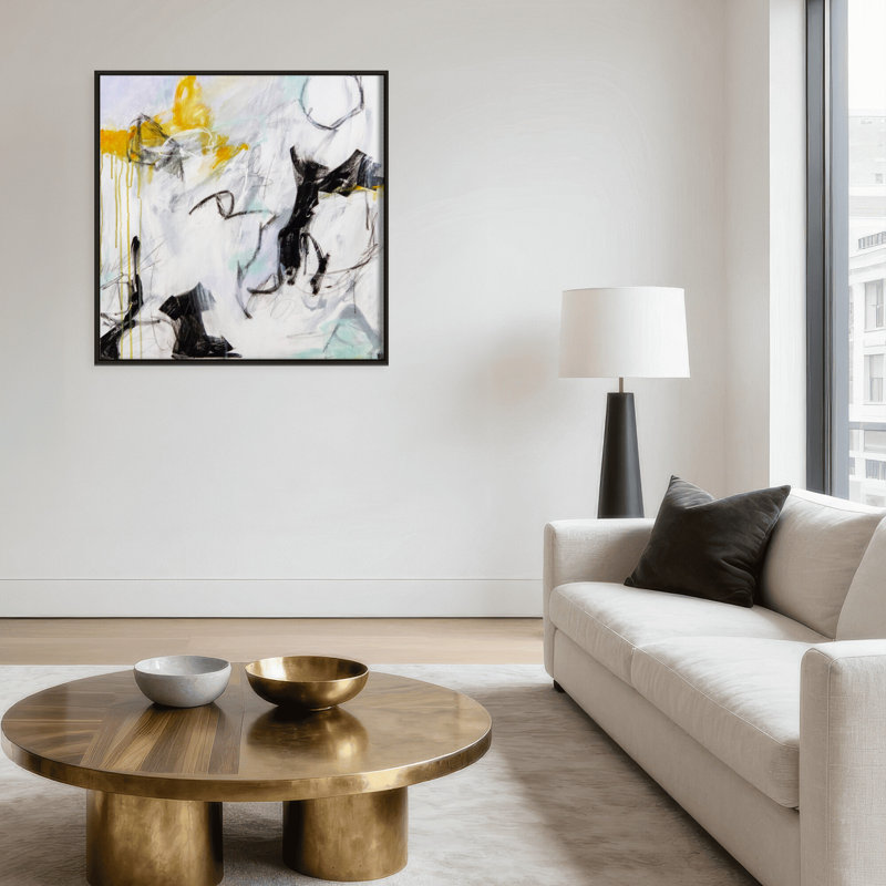Little Black Dress Print by Patricia Schwimmer, 12" H x 12" W x 2.375" D, Framed Canvas, Black