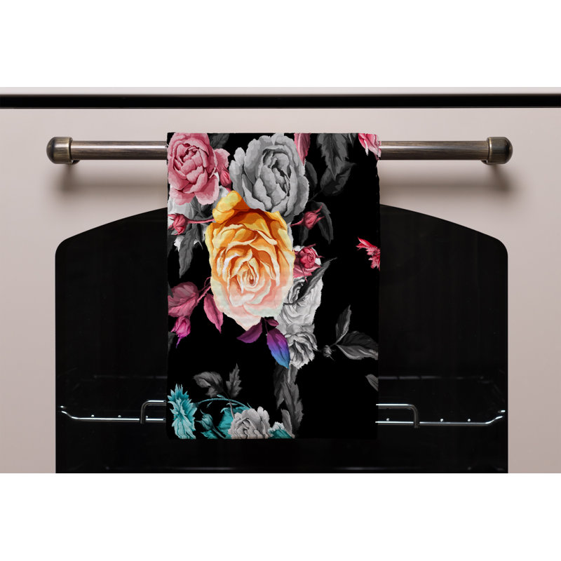 Cotton Floral Waffle Kitchen Towel