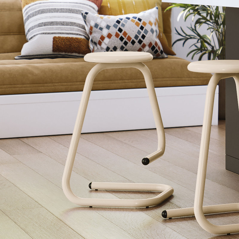 Tabouret en métal Paperclip70, Paille