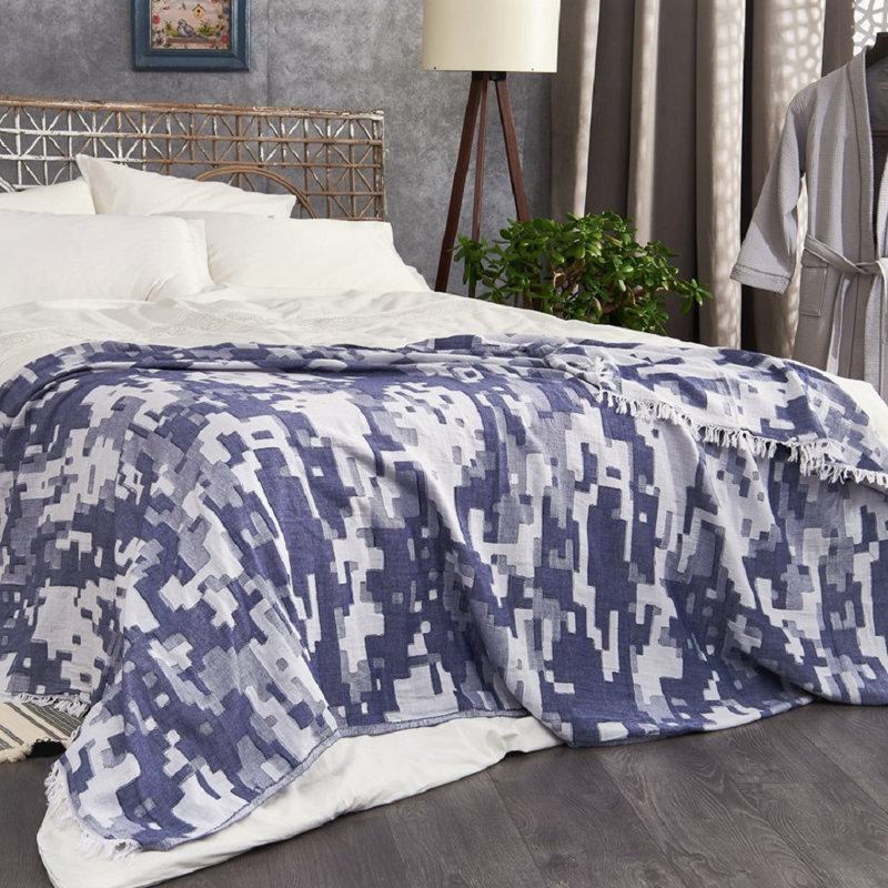 Sciortino Quilted Throw Blanket, Navy