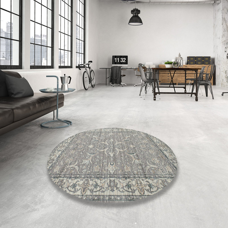 Tapis oriental tissé à la machine Catriel, Rond 6 pi