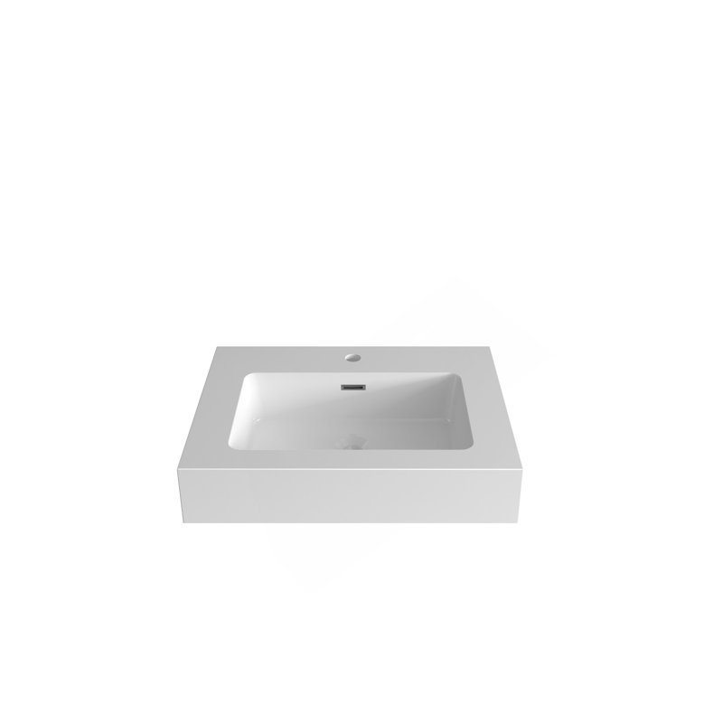 BB02-24-101, cuve à surface intégrée SANS drain et robinet, couleur blanc brillant