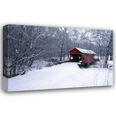 Art sur toile tendue par Rotenberg, Nancy: PA, Mariana Co, pont couvert Hughes en hiver