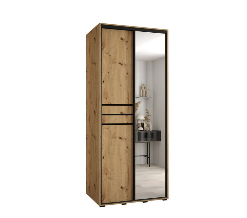 Cannes XI 2 Door Glass and Steel Wardrobe