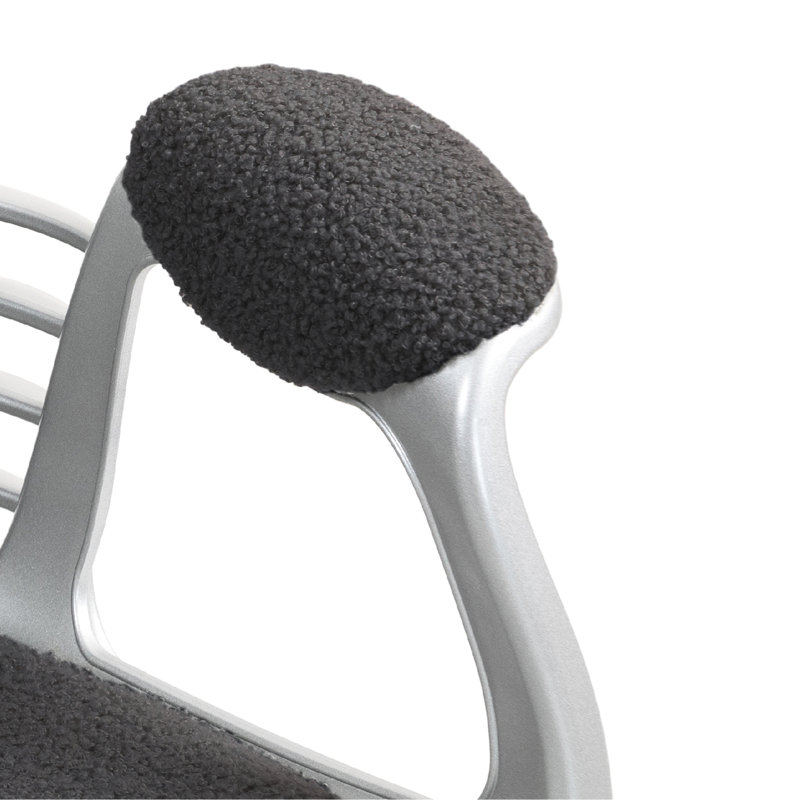 Chaise de bureau en molleton gris foncé, bouton à hauteur réglable ergonomique et mouvement pivotant pour une meilleure performance de travail Siège de bureau rembourré 360 A Productive Day