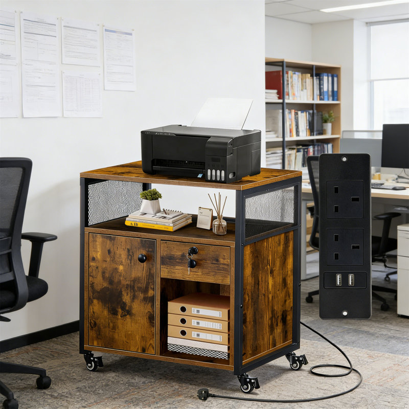 60cm Wide File Cabinet, Brown