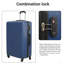 Ensemble de valises 3 pièces Valise légère et durable en ABS avec roulettes pivotantes, verrou TSA, (20/24/28), bleu foncé
