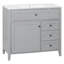 Meuble-lavabo gris 36 po avec lavabo, tablette réglable et 4 tiroirs