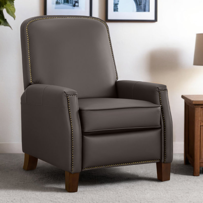 Fauteuil inclinable manuel Shamani, Simili cuir brun foncé