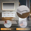 Solid wood 60'' Modern Wall Mounted Double Bathroom Vanity with Engineered Stone Top and Light-1982441034