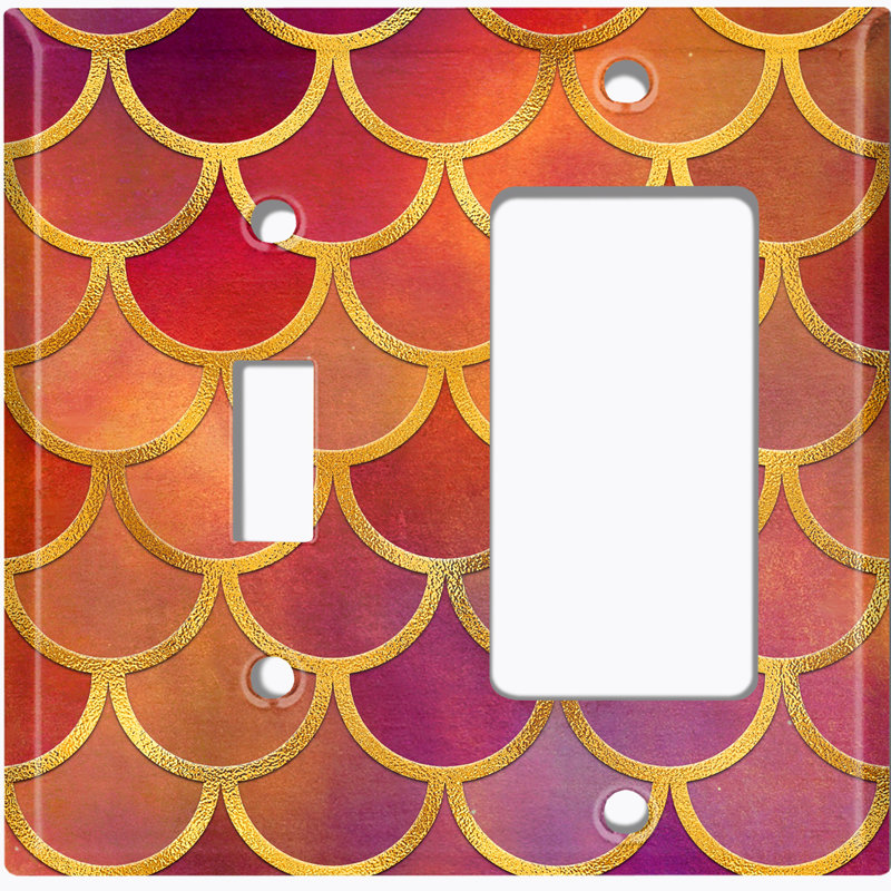 Plaque murale 2 bandes Mermaid, Orange/Blanc