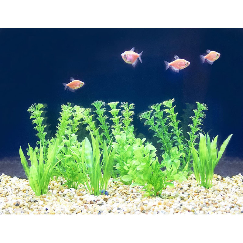 Ensemble de 18 plantes multicolores en plastique pour aquarium