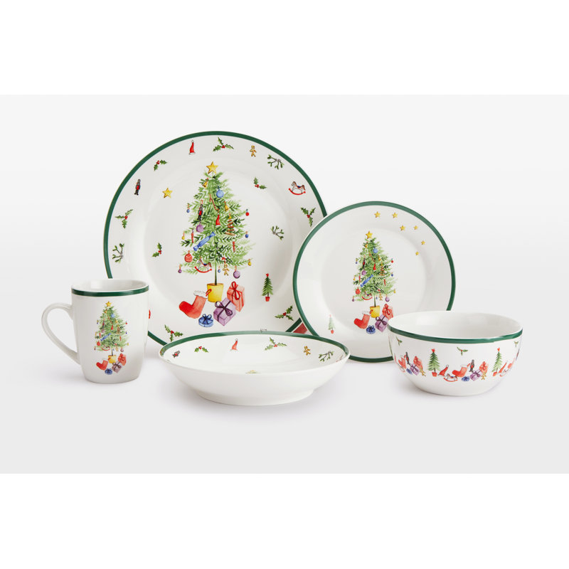 30 Piece Festive Tree Dinner Set