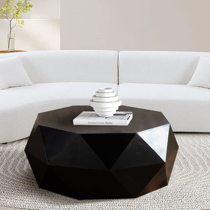 Koralyne Coffee Table, Farmhouse Round Cocktail Table Retro Decor