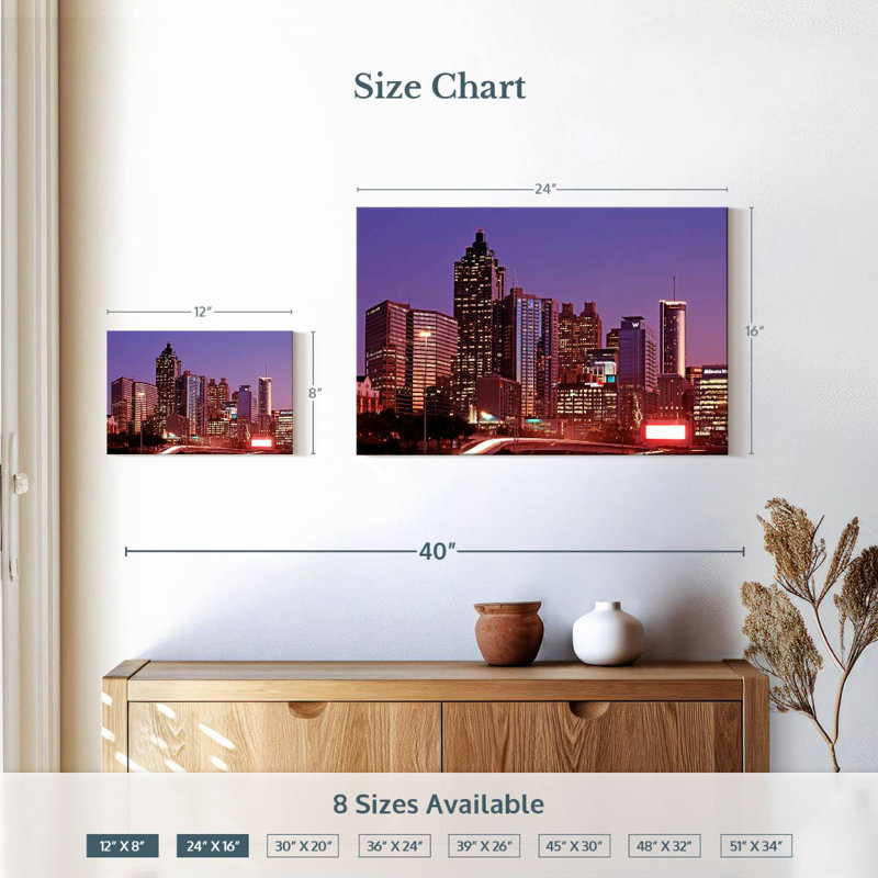 Crépuscule mauve Sireci d'Atlanta, H 16 po x l 24 po