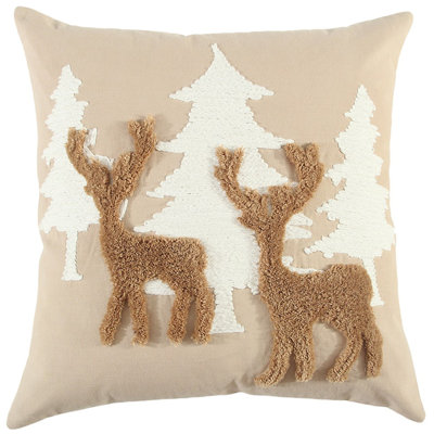 Embroidered Cotton Throw Pillow