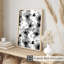 Impression florale noire et blanche-1036019660