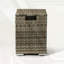Beige Rattan Fire Pit Table with Tank Holder and Ceramic Tile Tabletop