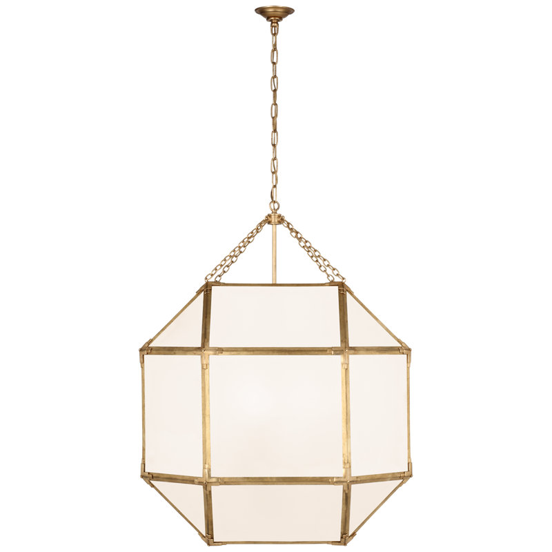 Suzanne Kasler Morris Grande Lantern, Gilded Iron, White