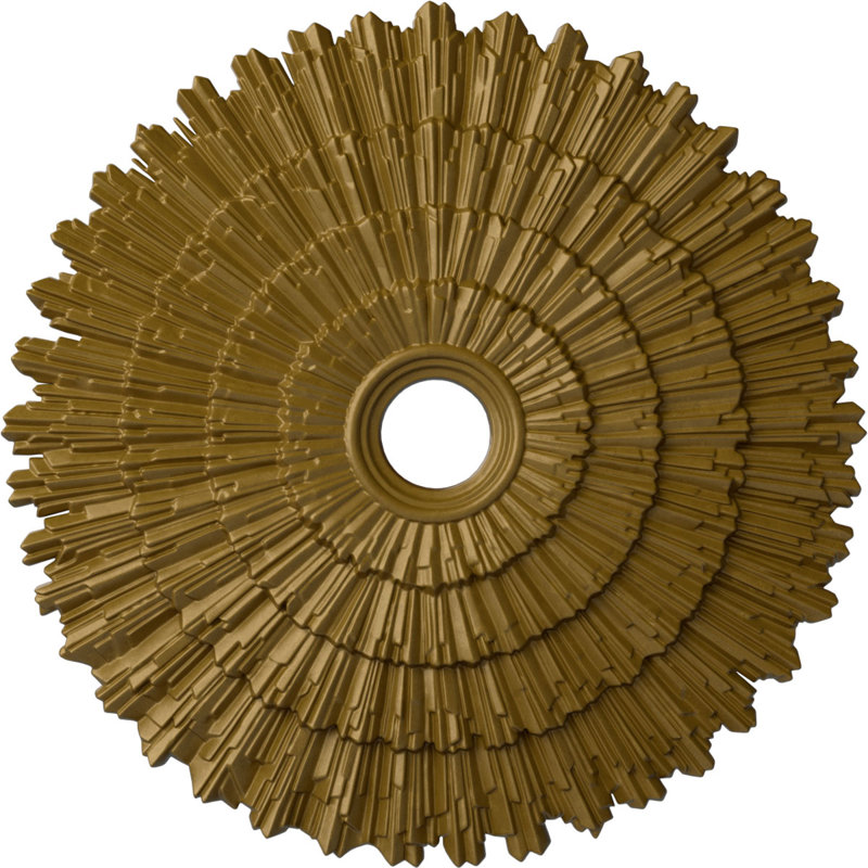 Endurathane Eryn Ceiling Medallion, 24 3/4"OD x 3 1/4"ID x 1 7/8"P (Fits Canopies up to 4"), Hand-Painted Gold Finish, Gold