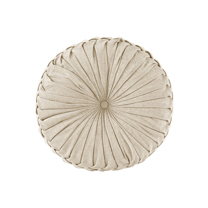 Coussin de sol en chenille de polyester 22 po x 6 po Dia, Beige