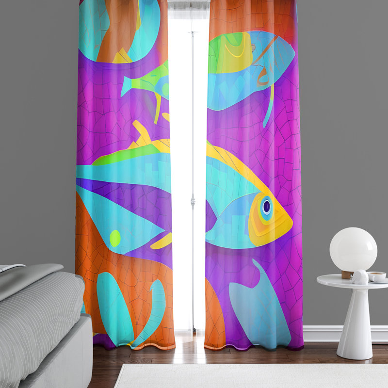 Paire de rideaux semi-transparents en polyester Diavonte, L 40 po x L 52 po