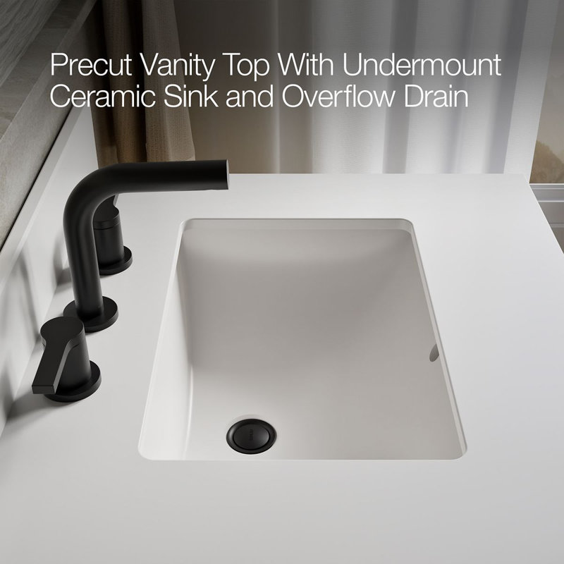 Kresla 24 In. Bathroom Vanity Cabinet With Sink And Quartz Top, Light Oak