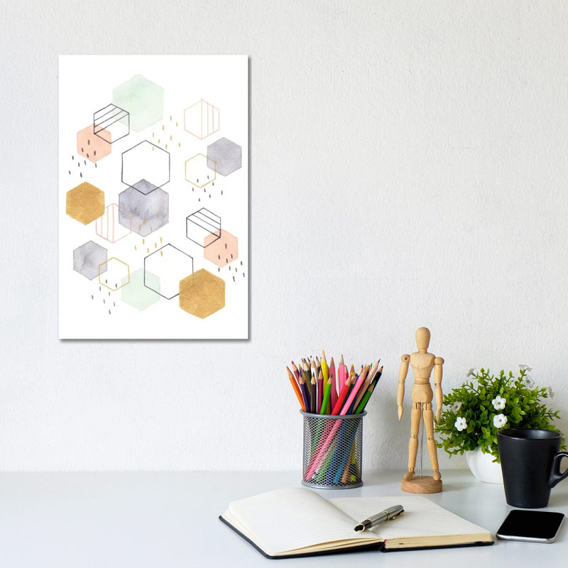Hex Scatter I by Gabrielle McClure - Wrapped Canvas Gallery-Wrapped Canvas Giclée, 20.32 cm H x 30.48 cm W