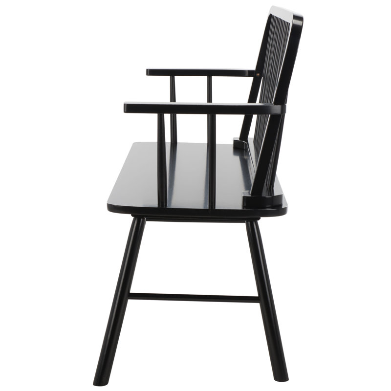 Sireen Solid Wood Bench, Black