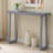 Claude Rectangular Console Table with Shelf – Sleek and Modern Entryway, Hallway, or Sofa Table with Trapezoidal Legs-1619113745