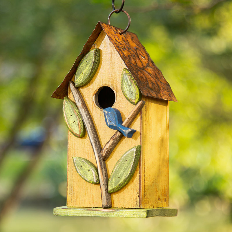 Strader 10 in x 4 in x 5 in Birdhouse, Yellow