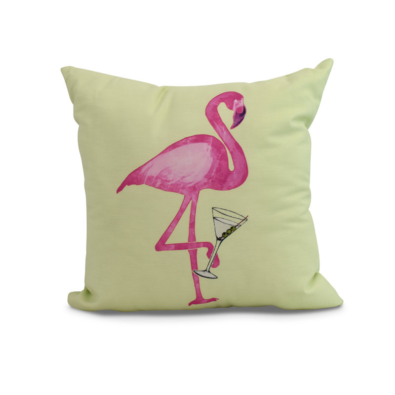 Palm Beach Outdoor Reversible Throw Pillow, Light Green, 18" x 18"