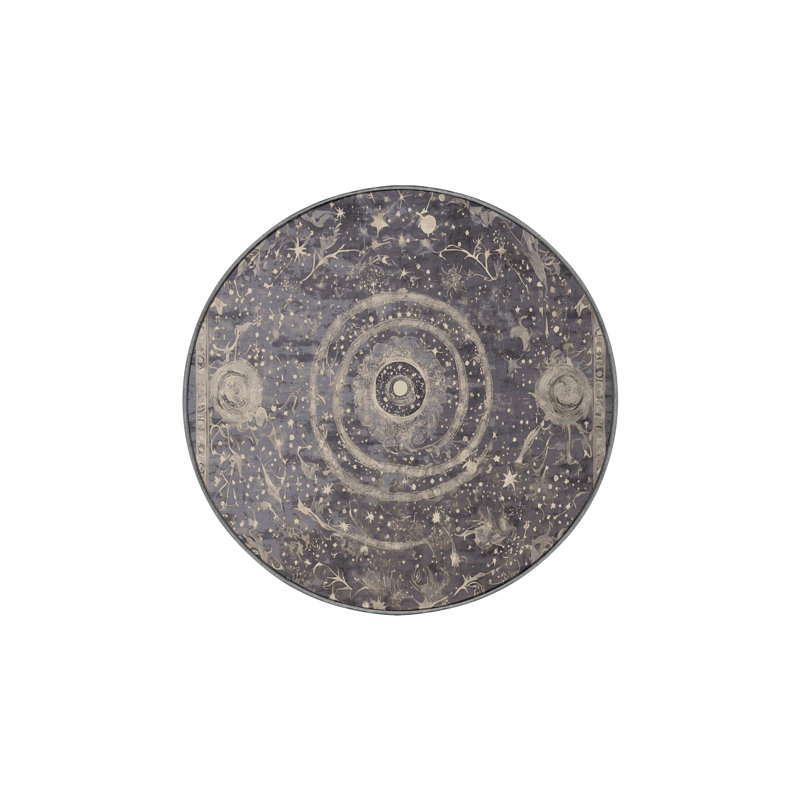 Machine Washable Pink Area Rug, Round 3'