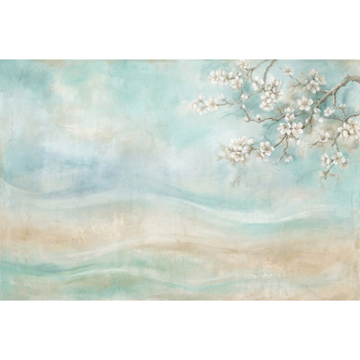 Paper Texture Wallpaper Watercolor Mint Wall Mural