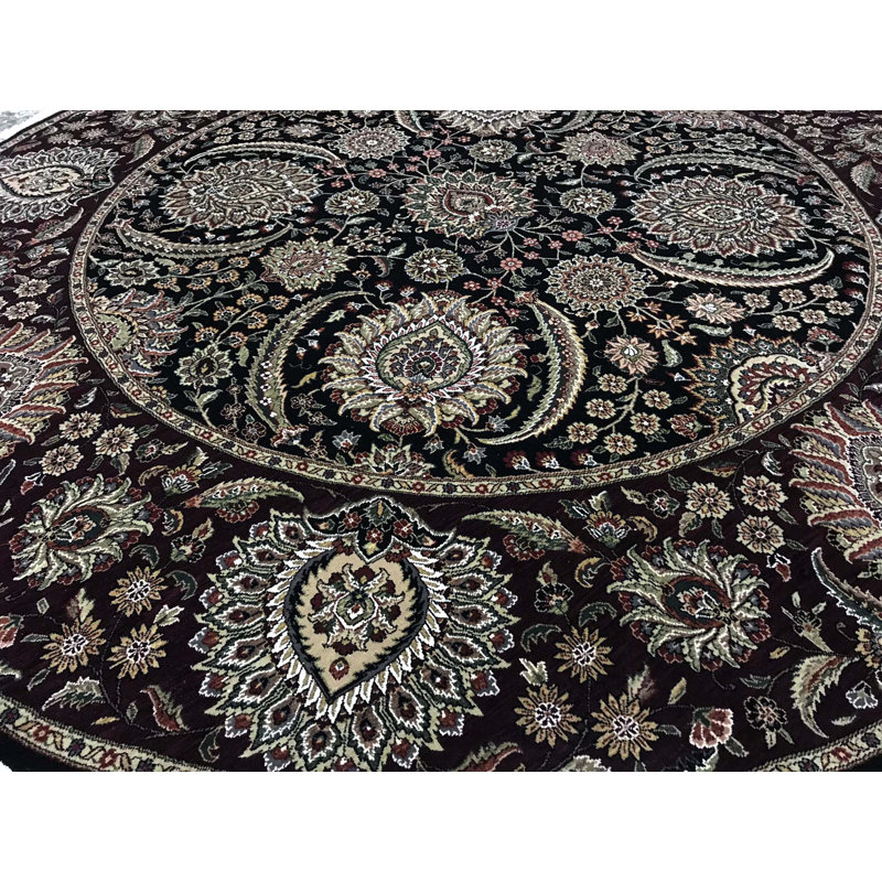 Tapis noir et vin noué à la main de haute qualité